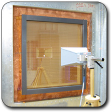Labortest Abschirm-Fenster