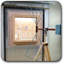 Labortest Abschirm-Fenster